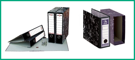 archivadores de palanca y cajas